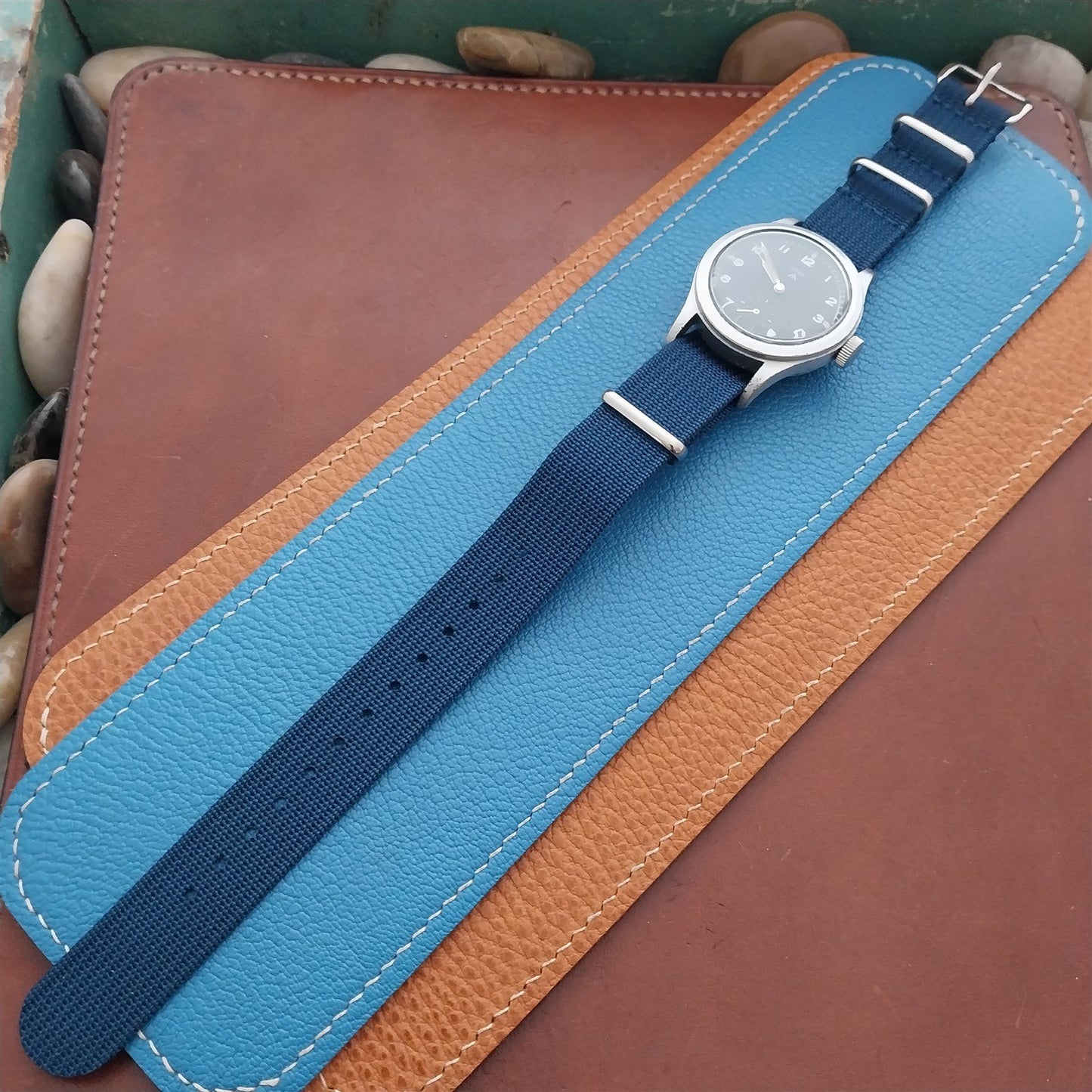 18mm Ribbed Blue Nylon Classic G10 MoD Watch Strap