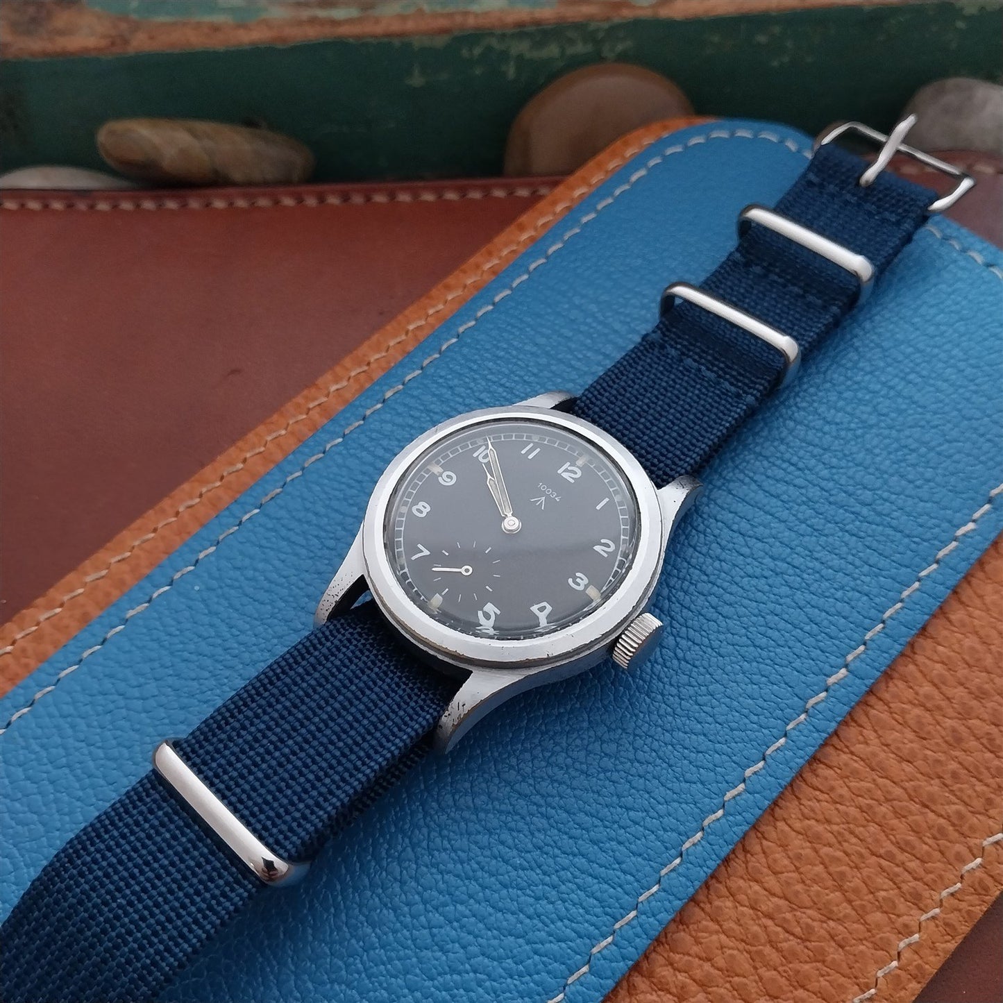 18mm Ribbed Blue Nylon Classic G10 MoD Watch Strap