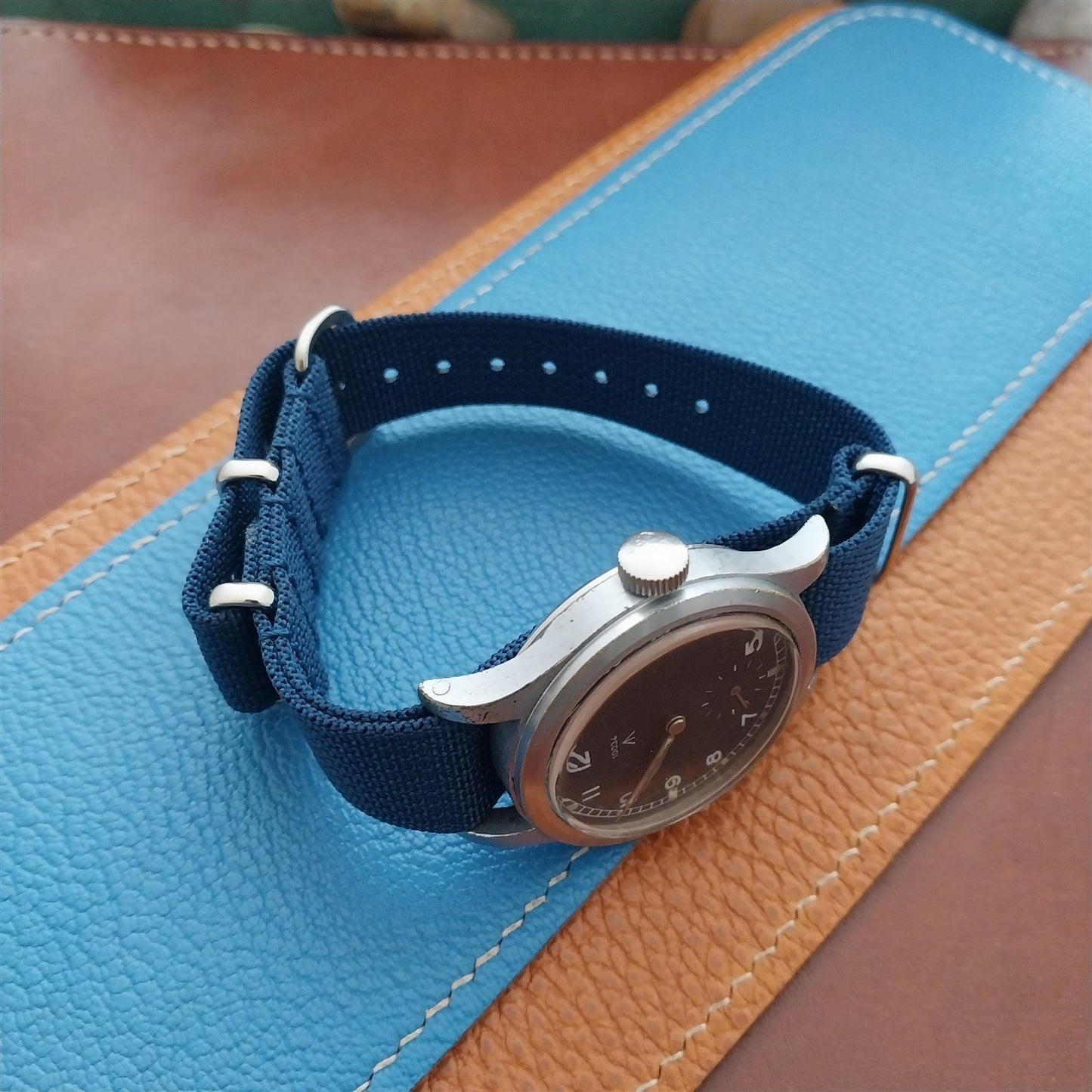 18mm Ribbed Blue Nylon Classic G10 MoD Watch Strap