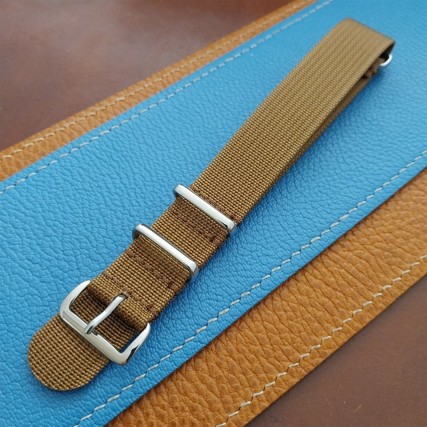 18mm Ribbed Tan Nylon Classic G10 MoD Watch Strap