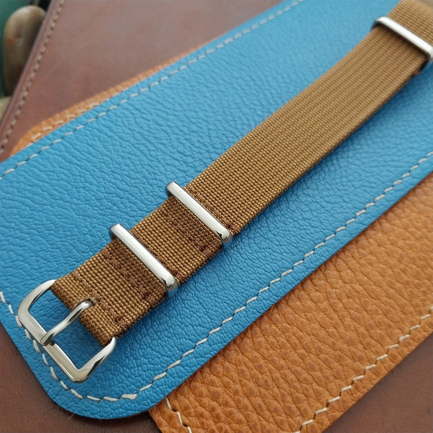 18mm Ribbed Blue Nylon Classic G10 MoD Watch Strap