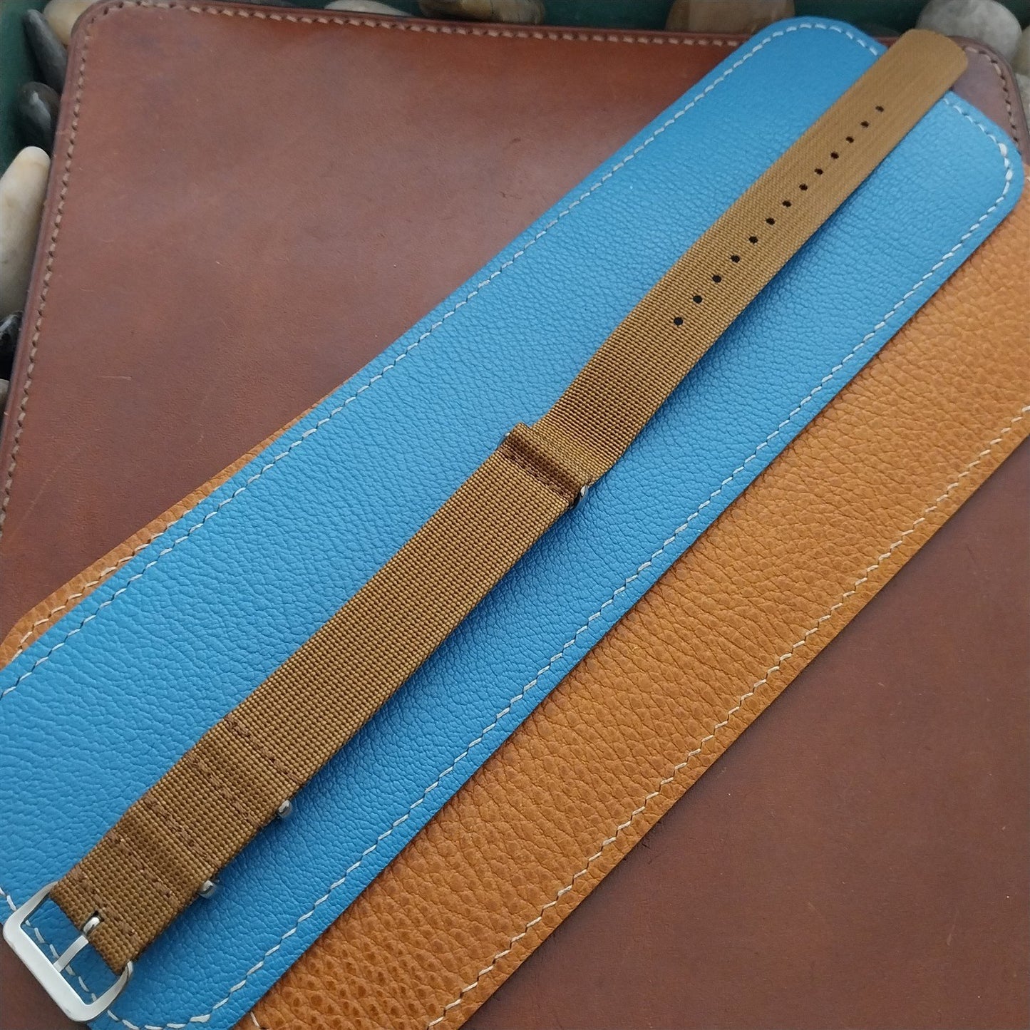 18mm Ribbed Tan Nylon Classic G10 MoD Watch Strap
