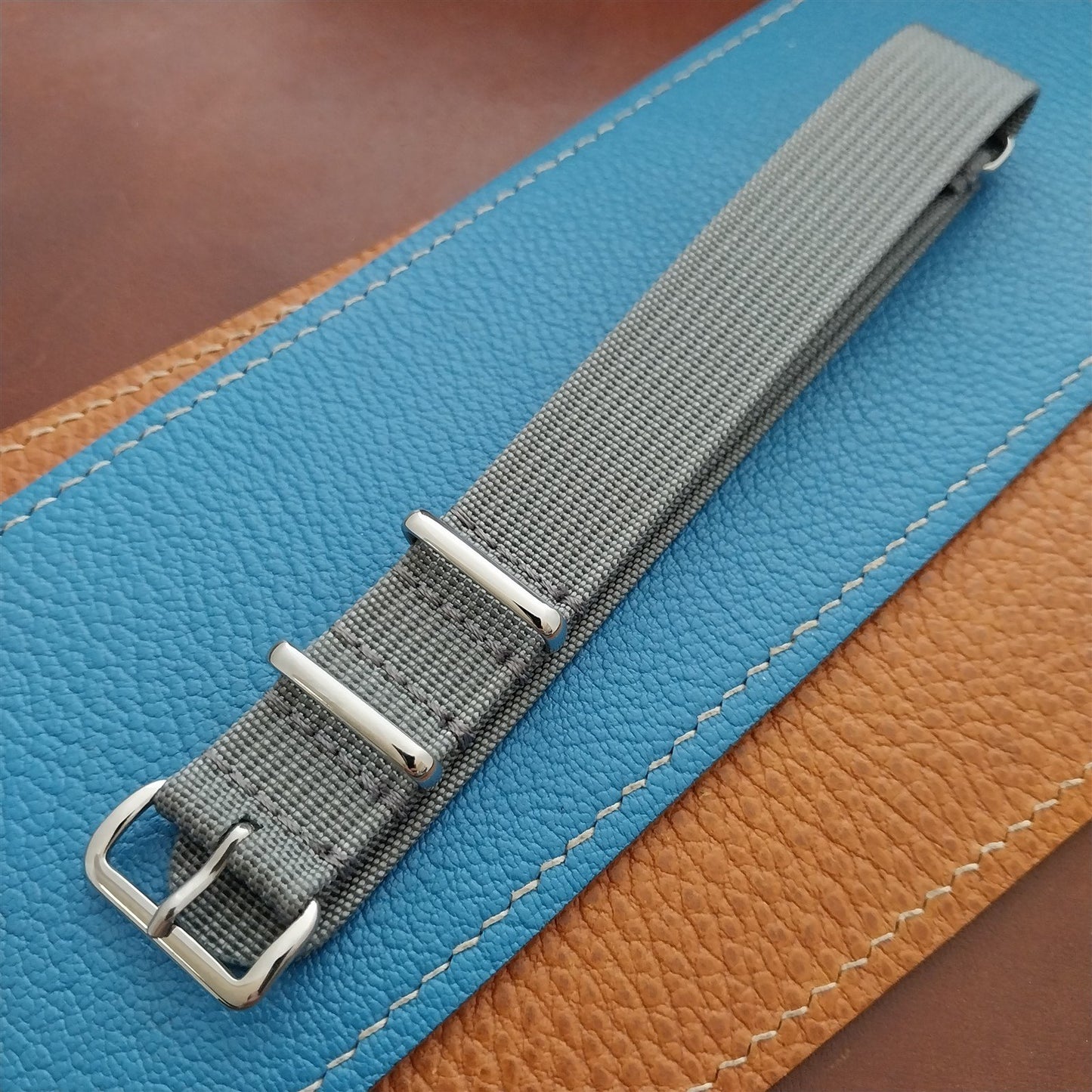 18mm Ribbed Gray Nylon Classic NATO G10 MoD Watch Strap