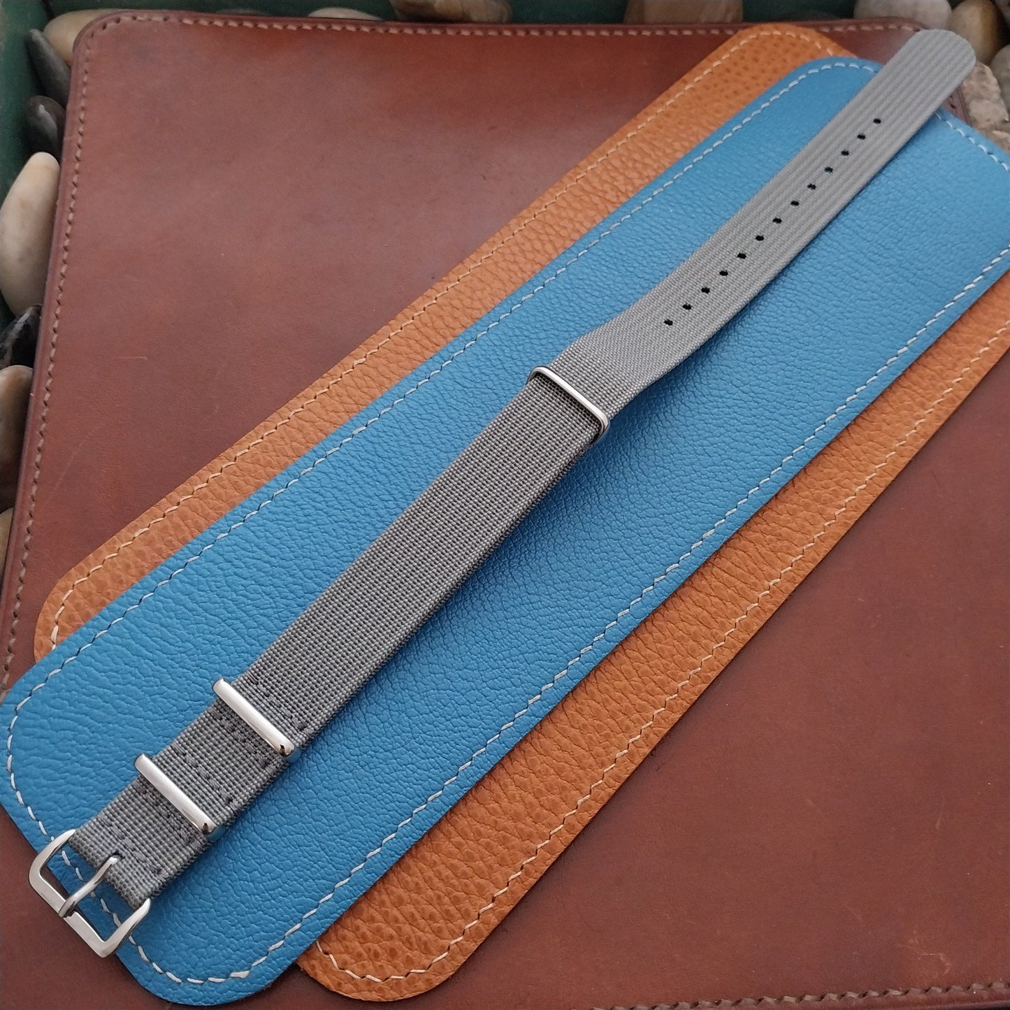 18mm Ribbed Gray Nylon Classic NATO G10 MoD Watch Strap