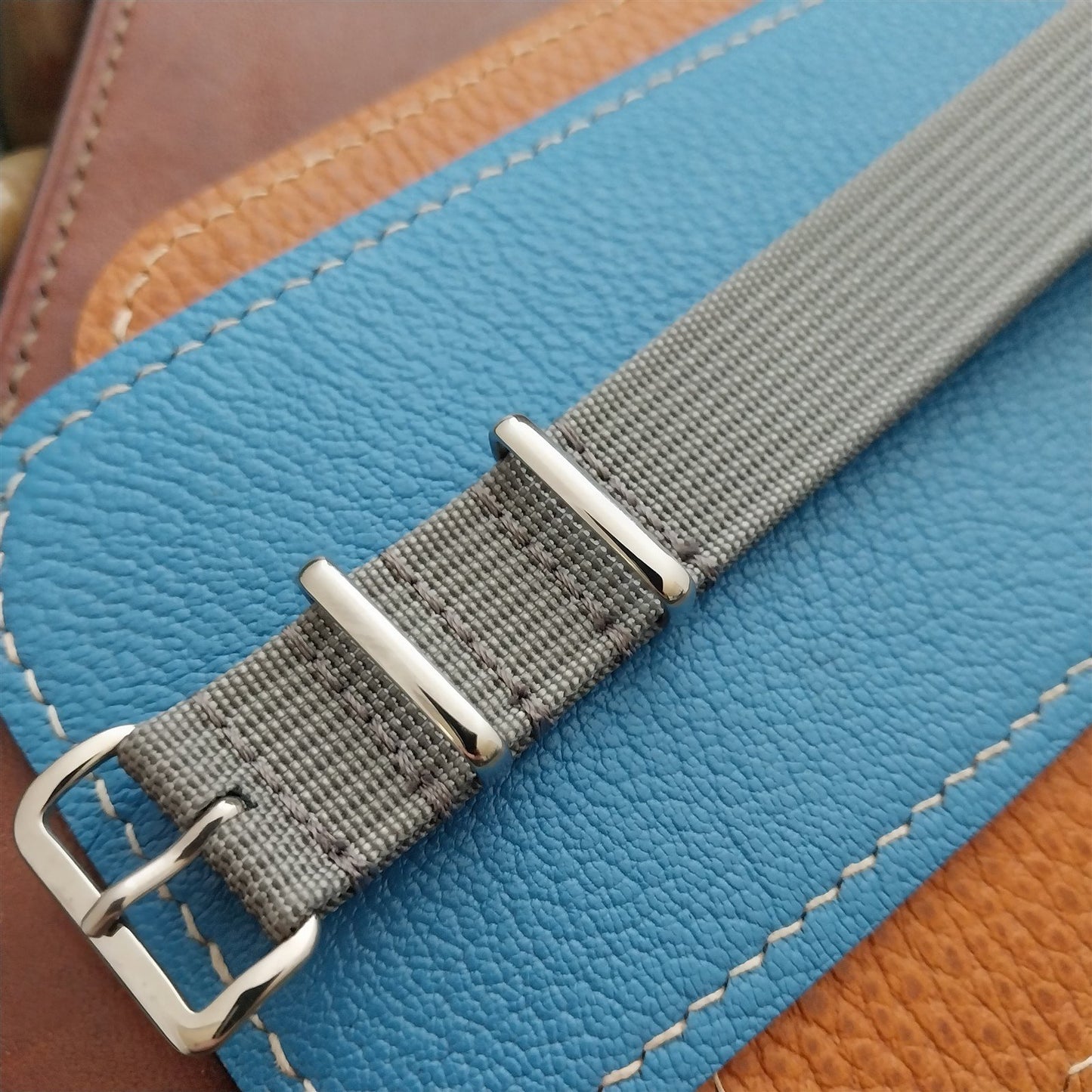 18mm Ribbed Gray Nylon Classic NATO G10 MoD Watch Strap