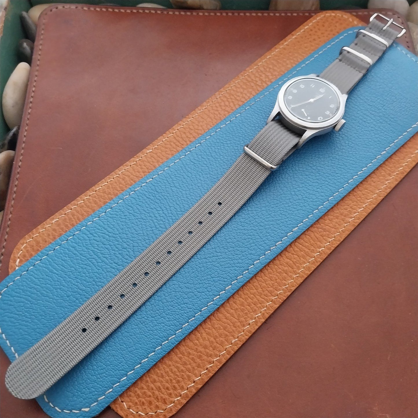 18mm Ribbed Gray Nylon Classic NATO G10 MoD Watch Strap