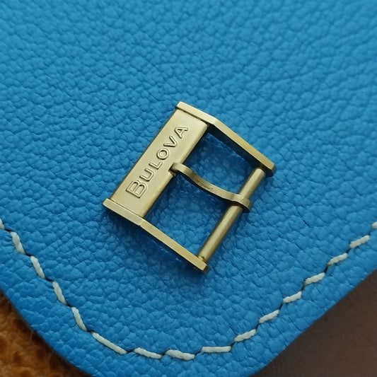 14mm Vintage Bulova Logo Yellow Gold-Tone Unused Watch Strap Buckle