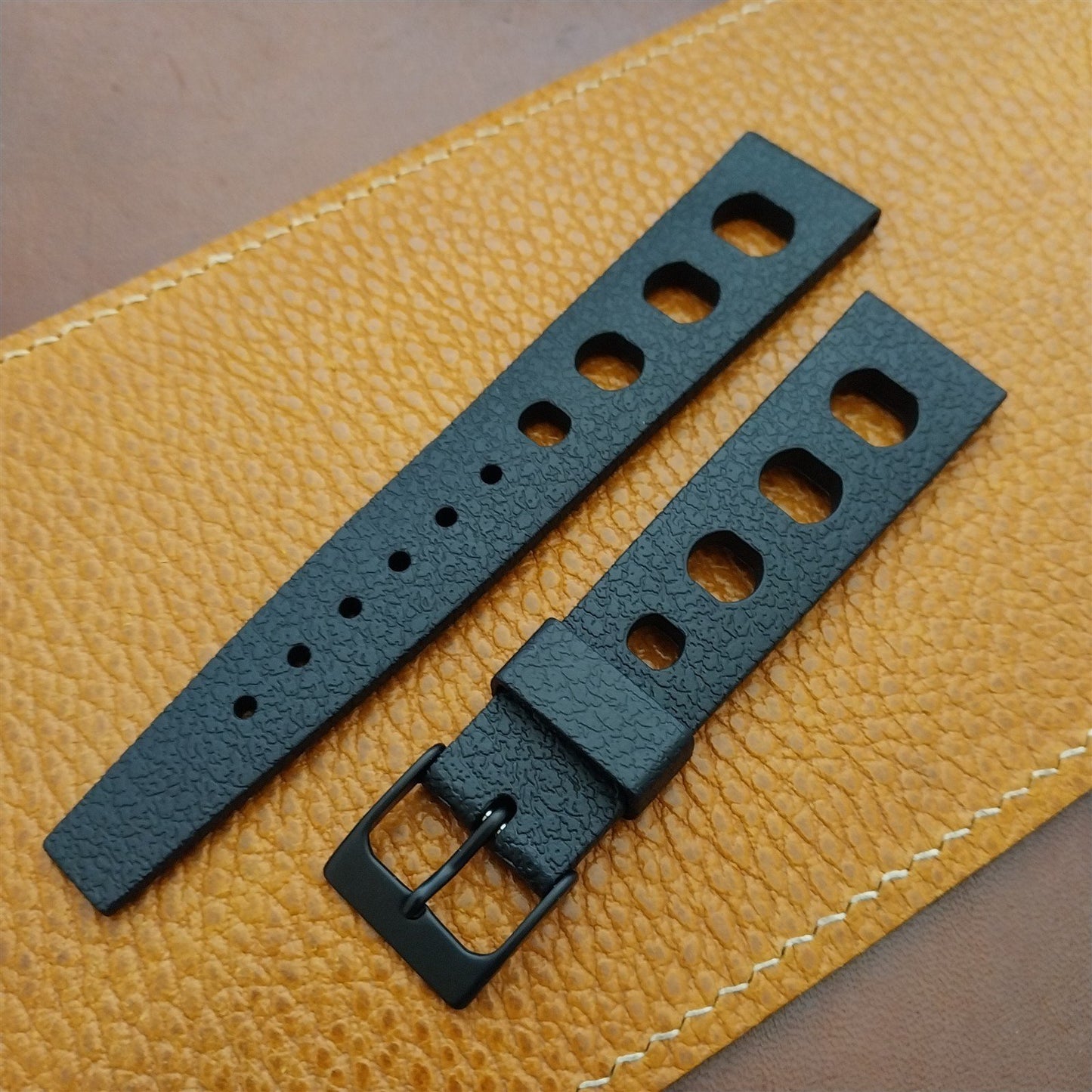 20mm TPU Rubber Black Tropic Style Rally Diver Watch Strap & Black Buckle