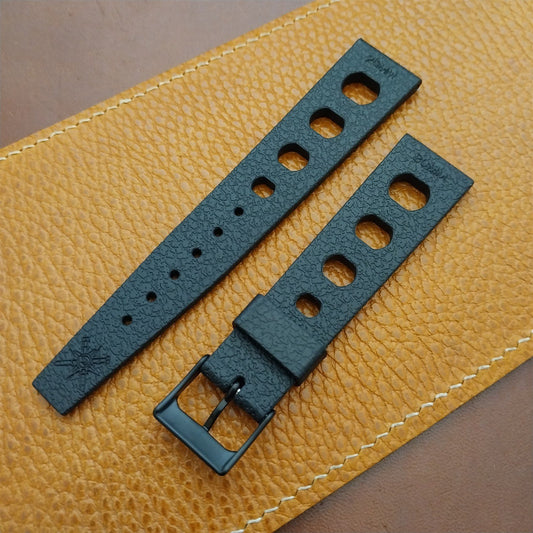 20mm TPU Rubber Black Tropic Style Rally Diver Watch Strap & Black Buckle