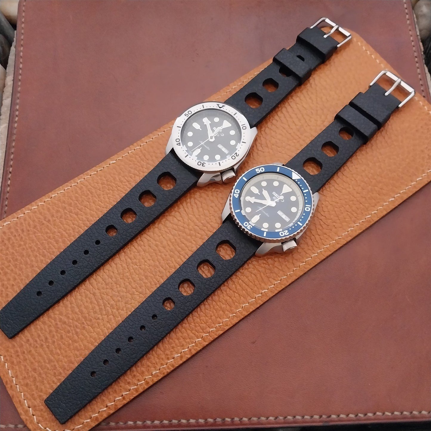 22mm TPU Rubber Black Tropical Sport Diver Rally Watch Strap