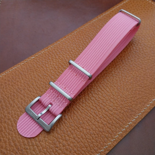 20mm Ribbed Pink Ribbed Nylon Classic G10 Watch Strap