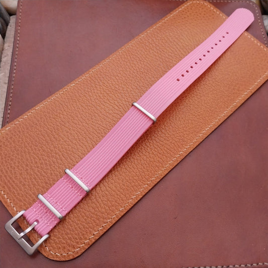 20mm Ribbed Pink Ribbed Nylon Classic G10 Watch Strap