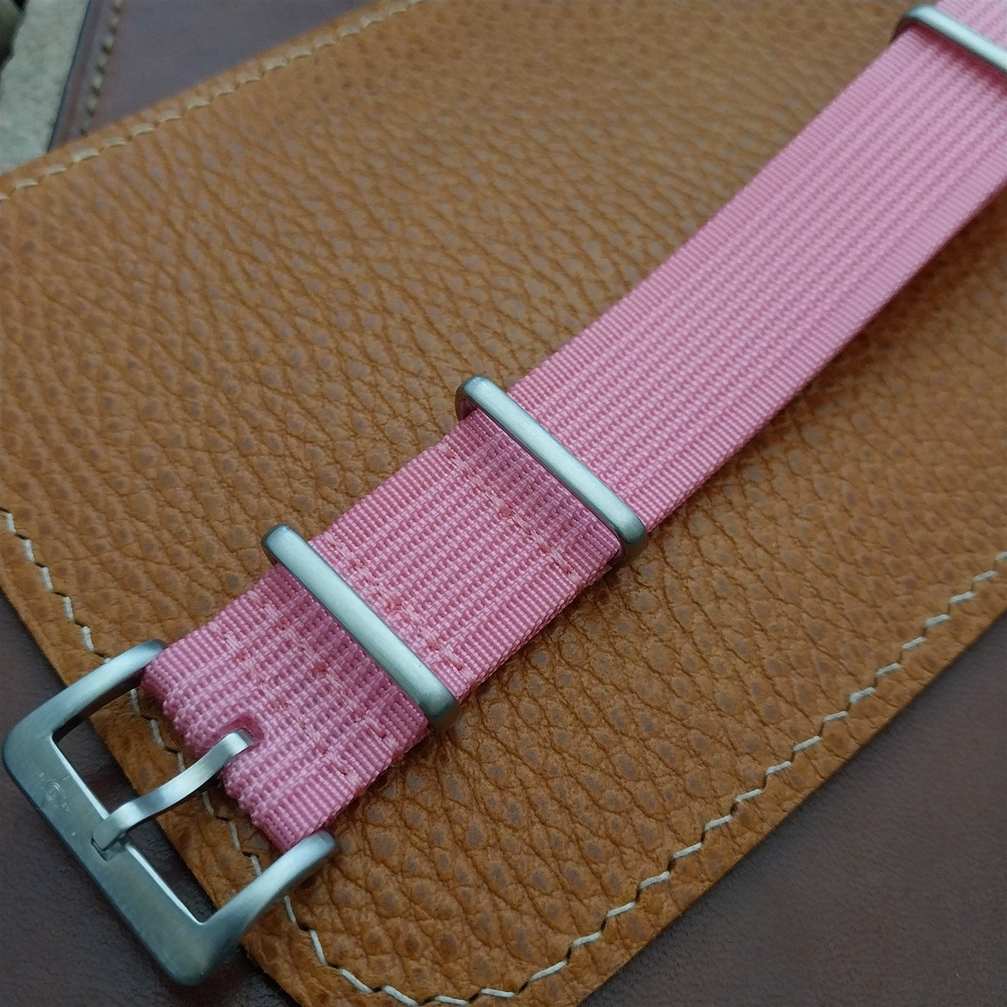 20mm Ribbed Pink Ribbed Nylon Classic G10 Watch Strap