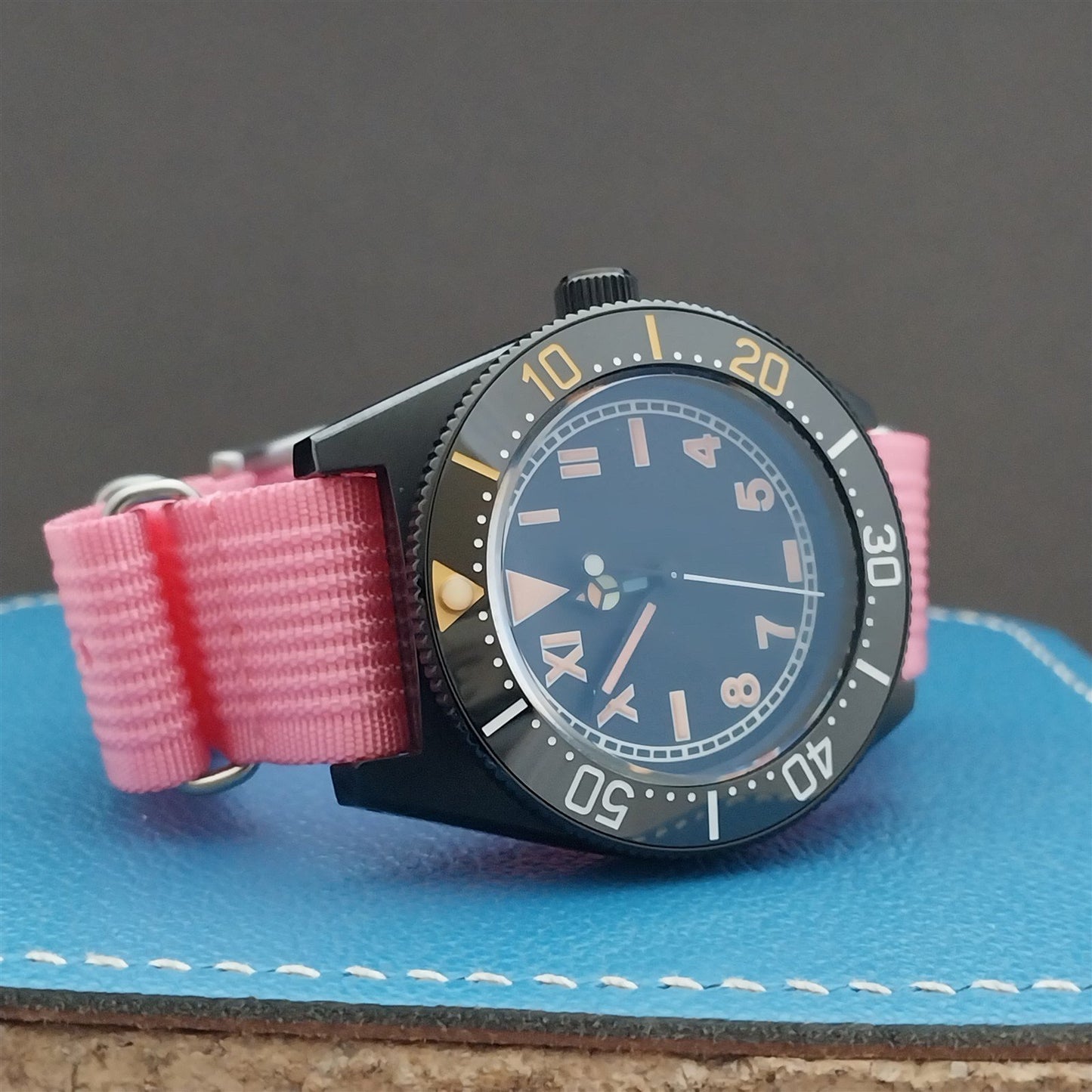 20mm Ribbed Pink Ribbed Nylon Classic G10 Watch Strap