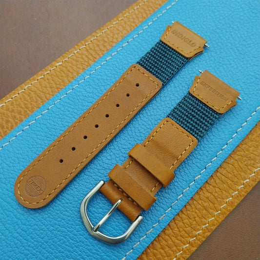 Timex Expedition 19mm Brown Leather Green Nylon Watch Strap