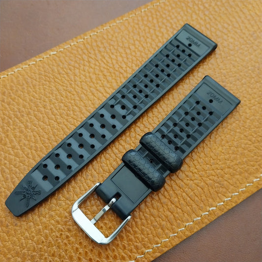 20mm Rubber Black Tropical Vintage Style 1675 GMT Diver Watch Strap