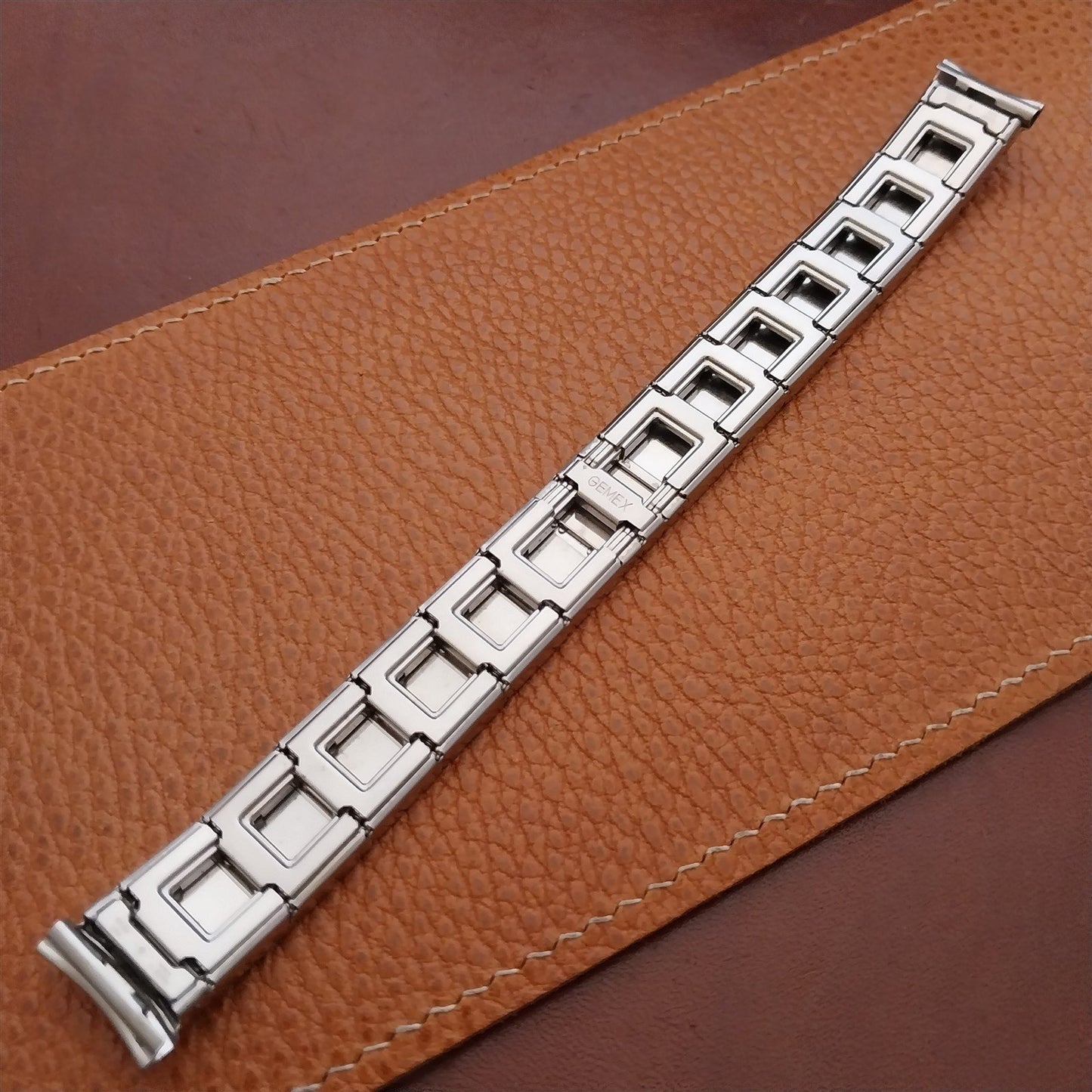17mm Stainless & Lizard Gemex Caballero Long 1950s Watch Band