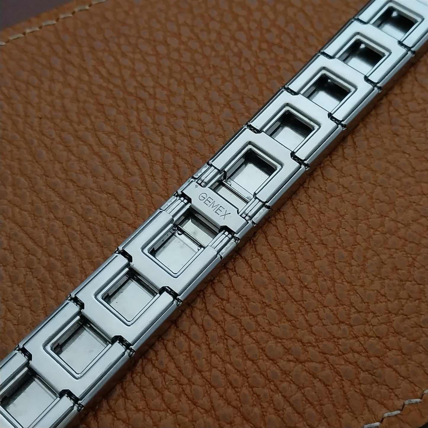 17mm Stainless & Lizard Gemex Caballero Long 1950s Watch Band