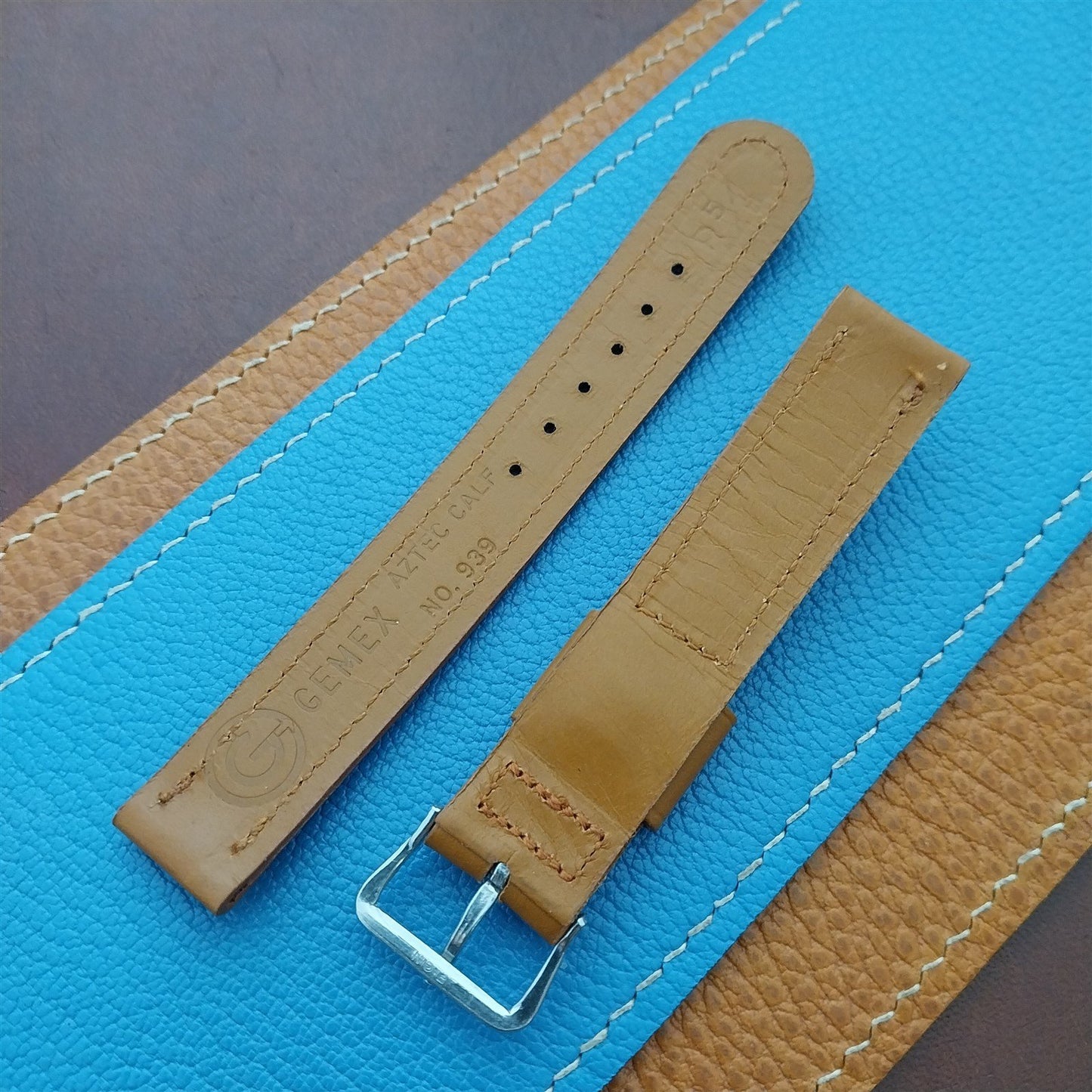 5/8" Unpadded Gemex Aztec Calf & Elgin Buckle A-11 Watch Strap