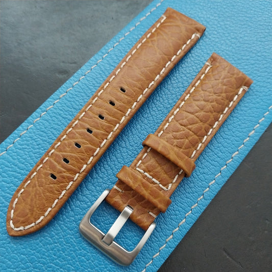 20mm Camel Leather Semi-Padded Tapered 20/18 Watch Strap