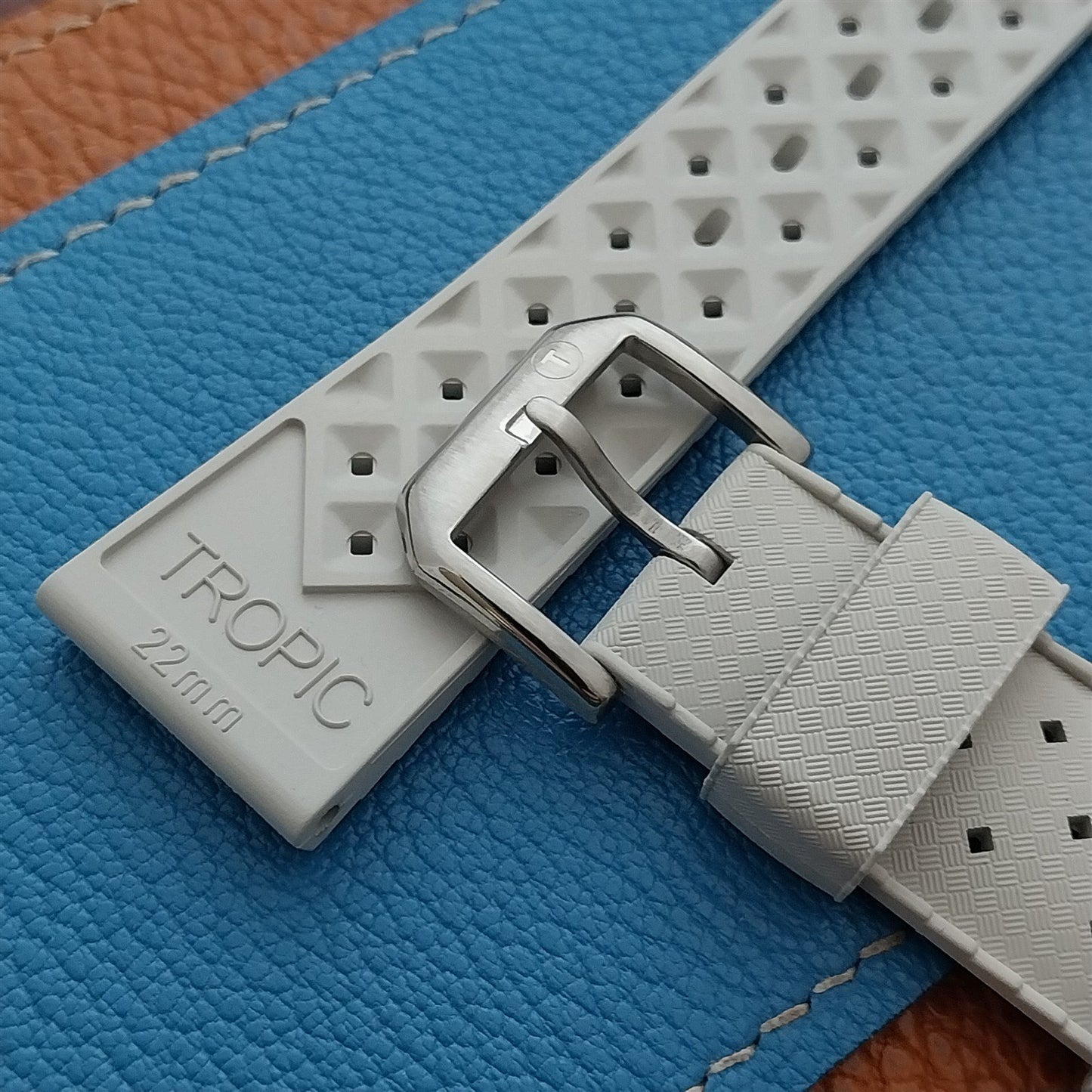 22mm Genuine Tropic Current Production Light Gray Diver Watch Strap