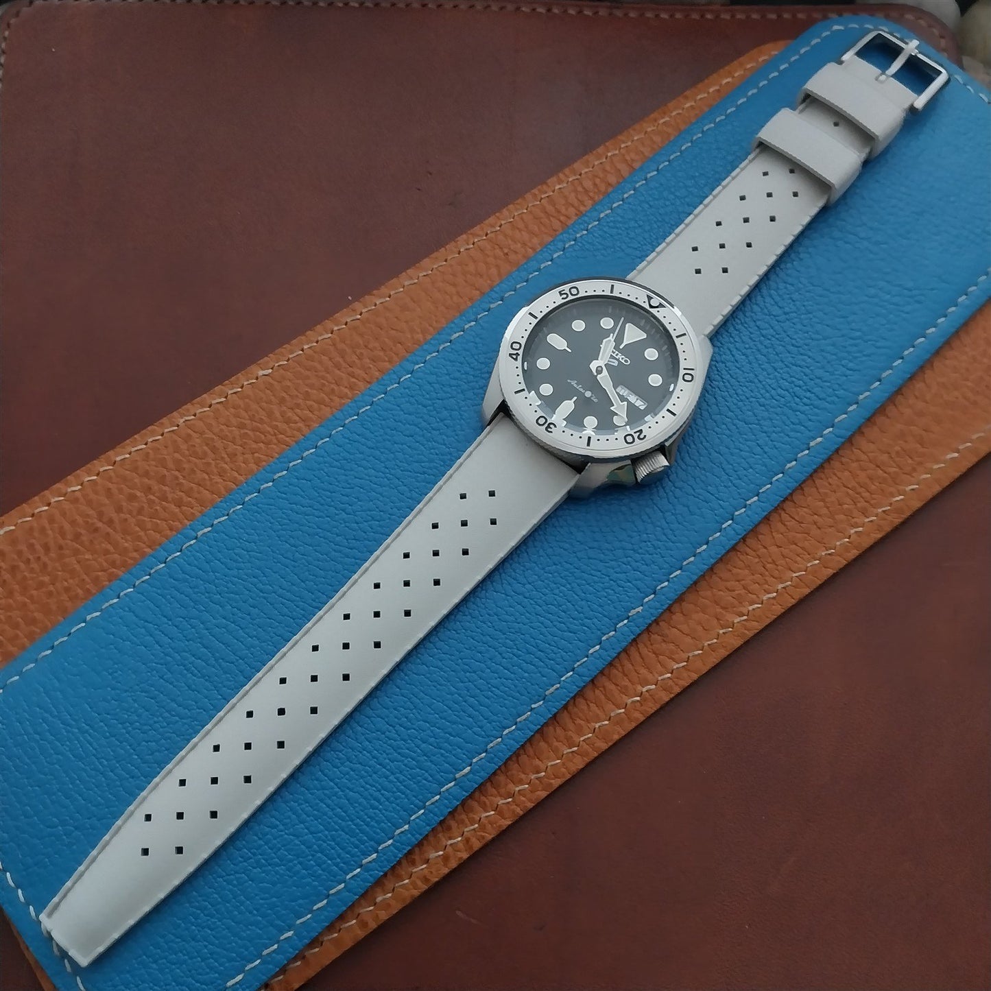 22mm Genuine Tropic Current Production Light Gray Diver Watch Strap