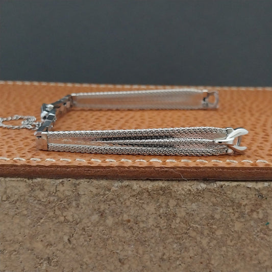 Speidel White Gold-Fill Mesh Unused 1960s Vintage Ladies Cocktail Watch Band