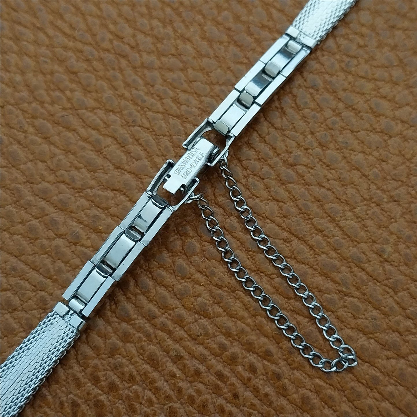 Speidel White Gold-Fill Mesh Unused 1960s Vintage Ladies Cocktail Watch Band