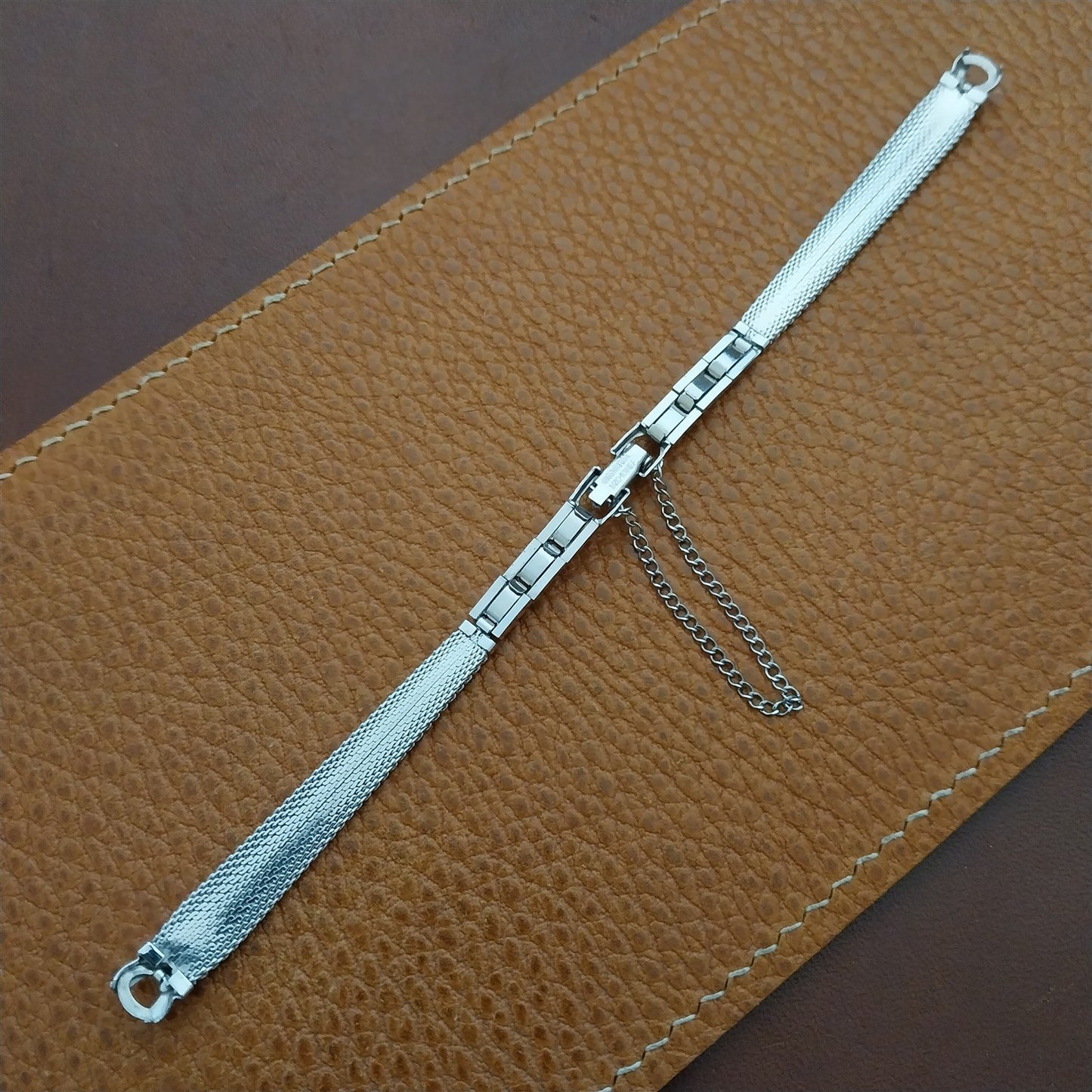 Speidel White Gold-Fill Mesh Unused 1960s Vintage Ladies Cocktail Watch Band
