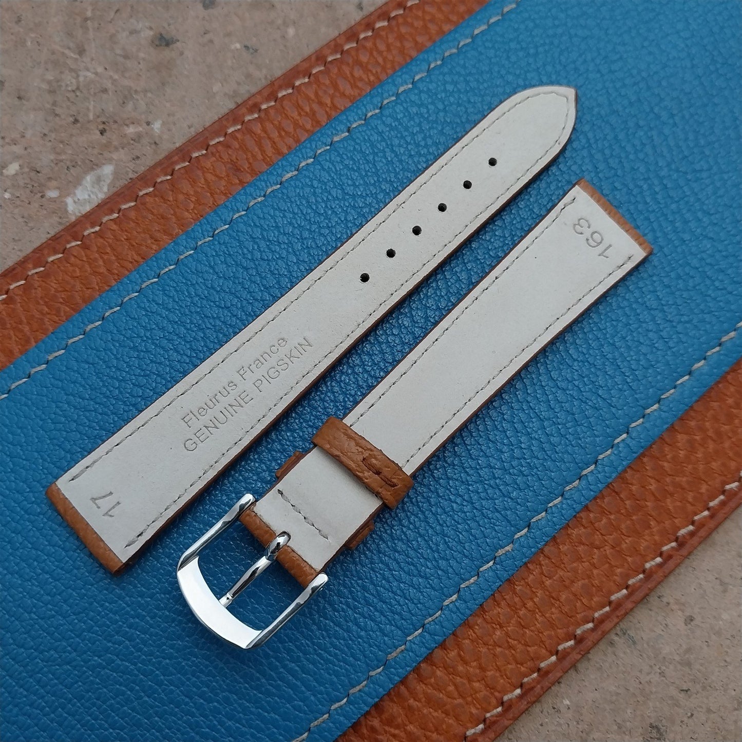 17mm Fleurus France Pigskin Slim Tapered 17/14 Watch Strap