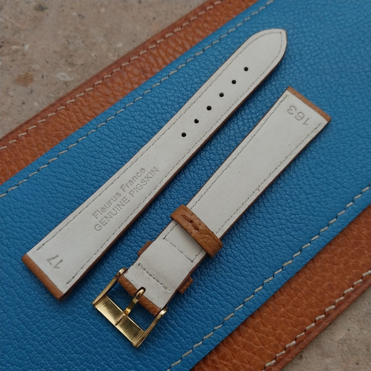 17mm Fleurus France Pigskin Slim Tapered 17/14 Watch Strap