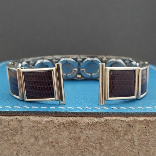 Vintage Lizard & Gold-Fill Long Speidel Leatha Elegance 1950s Unused Watch Band