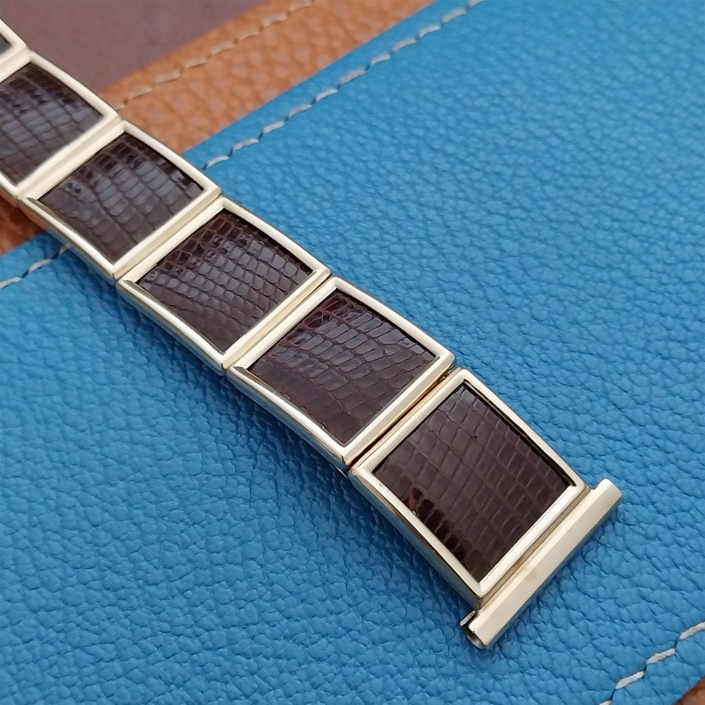 Vintage Lizard & Gold-Fill Long Speidel Leatha Elegance 1950s Unused Watch Band