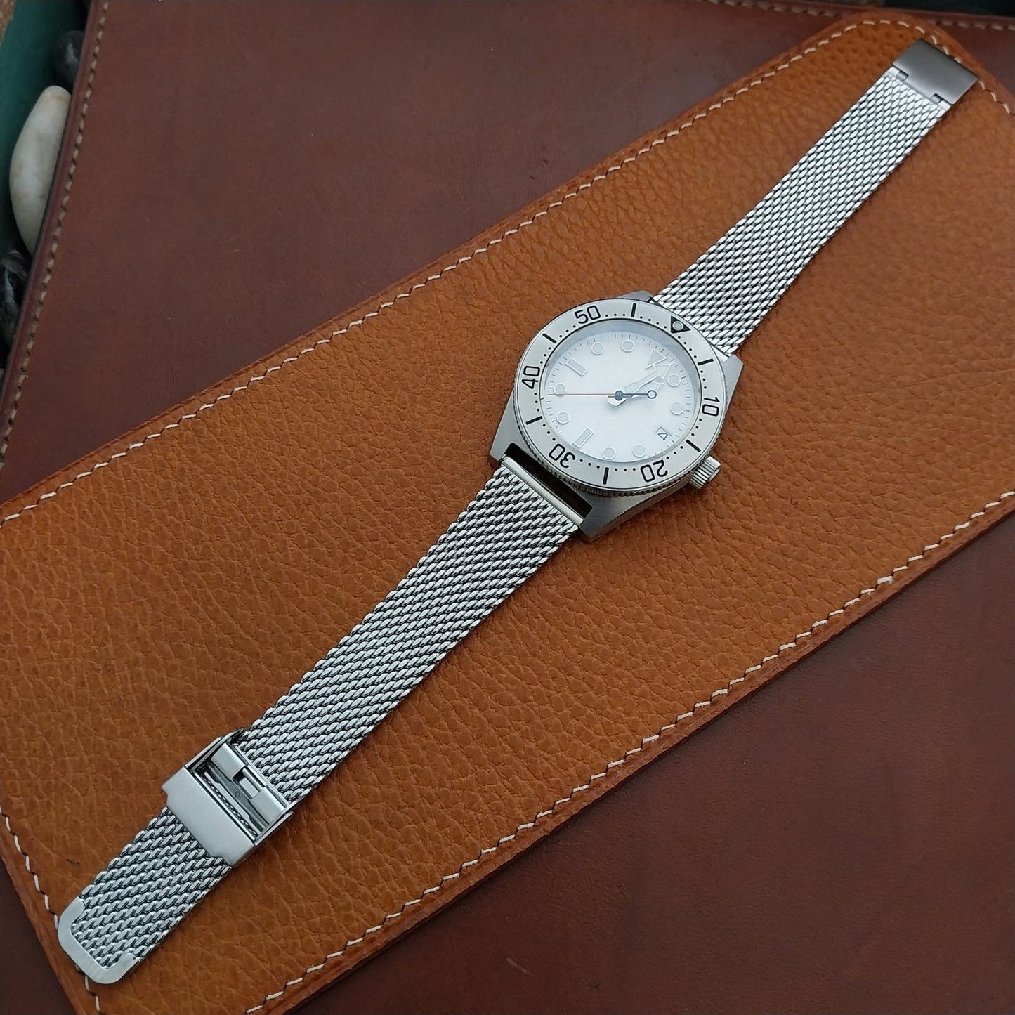 20mm Miltat Stainless Steel Mesh Unused Tapered 20/16 Watch Band