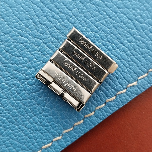 4 Unused Speidel Twistoflex Romunda Black & Gold Fill Vintage Watch Band Links