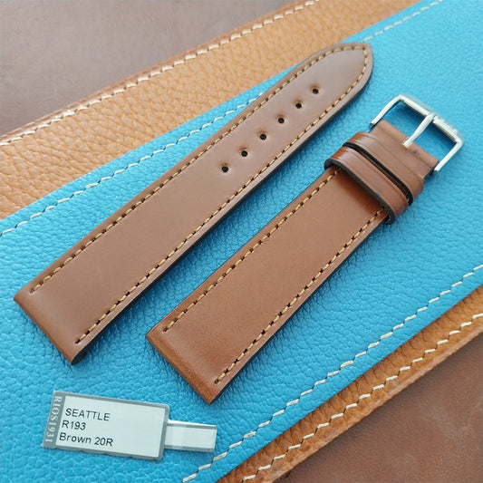 20mm Rios Seattle Brown Shell Cordovan Leather Tapered 20/18 Watch Strap