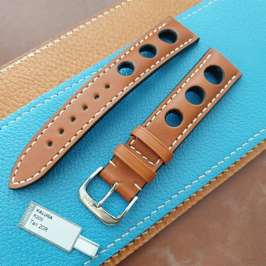 20mm Rios Rally Cognac Kaluga Leather Unused Tapered 20/18 Watch Band