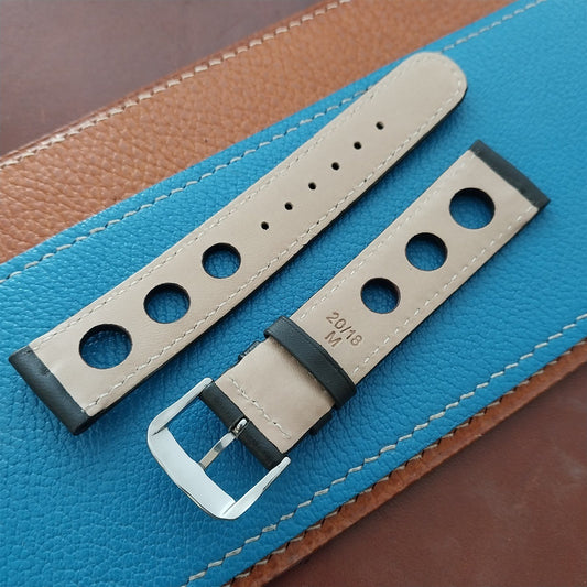 20mm Rios Rally Racing Mocha Brown Leather Tapered 20/18 Watch Band