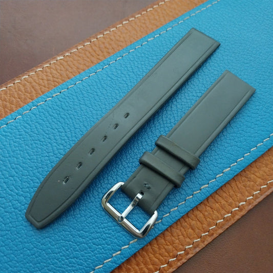 1960s 5/8" Gray Leather Classic Tapered 2-Keeper Unused Vintage Watch Strap