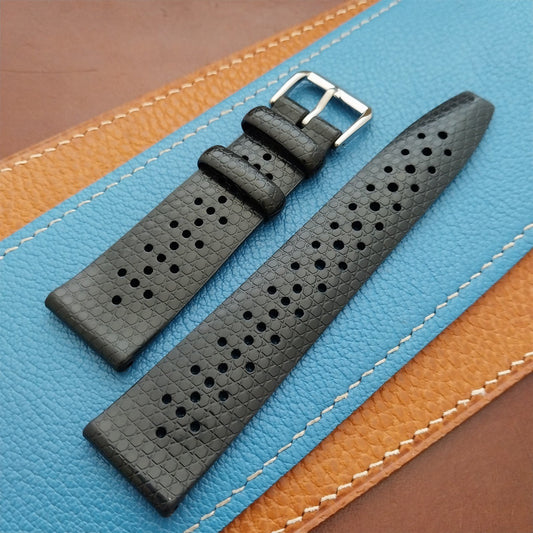 22mm Rubber Black Tropical Vintage 1960s 1970s Style Diver Watch Strap