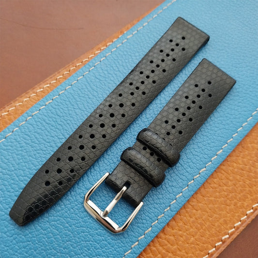 19mm Rubber Black Tropical Vintage 1960s 1970s Style Diver Watch Strap