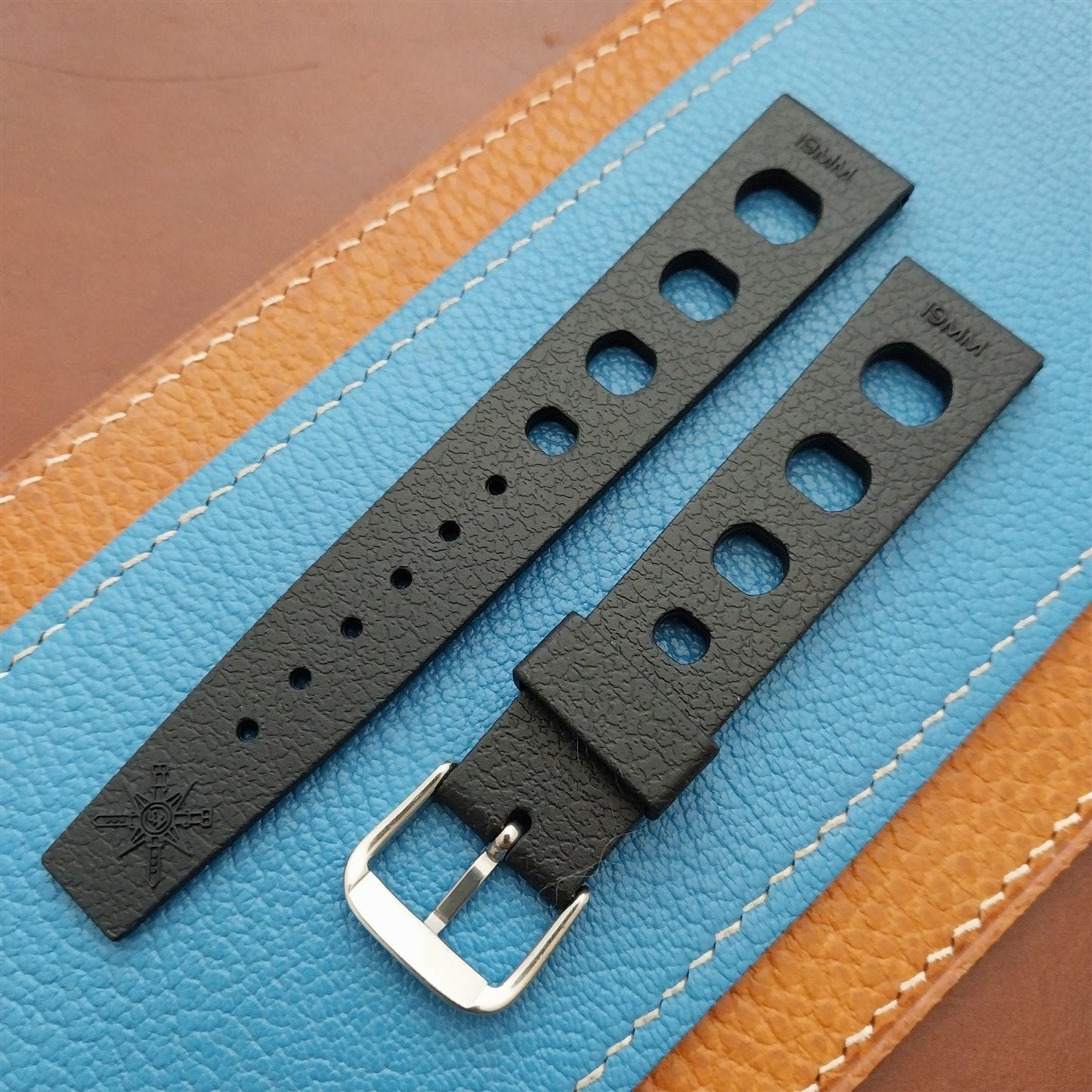 19mm TPU Rubber Black Tropical Sport Diver Rally Watch Strap