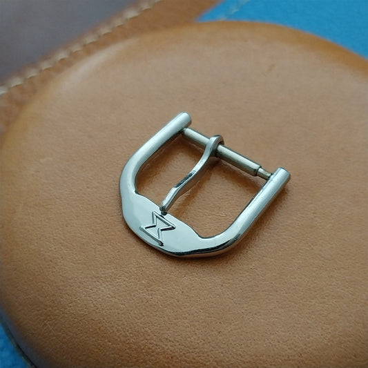 Vintage 14mm Edox Logo Silver-Tone Buckle