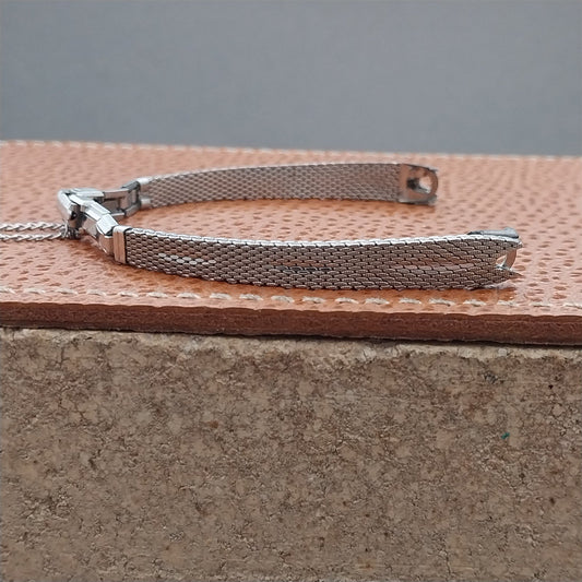 White Gold-Filled Mesh Ladies Unused 1960s Vintage Cocktail Watch Band