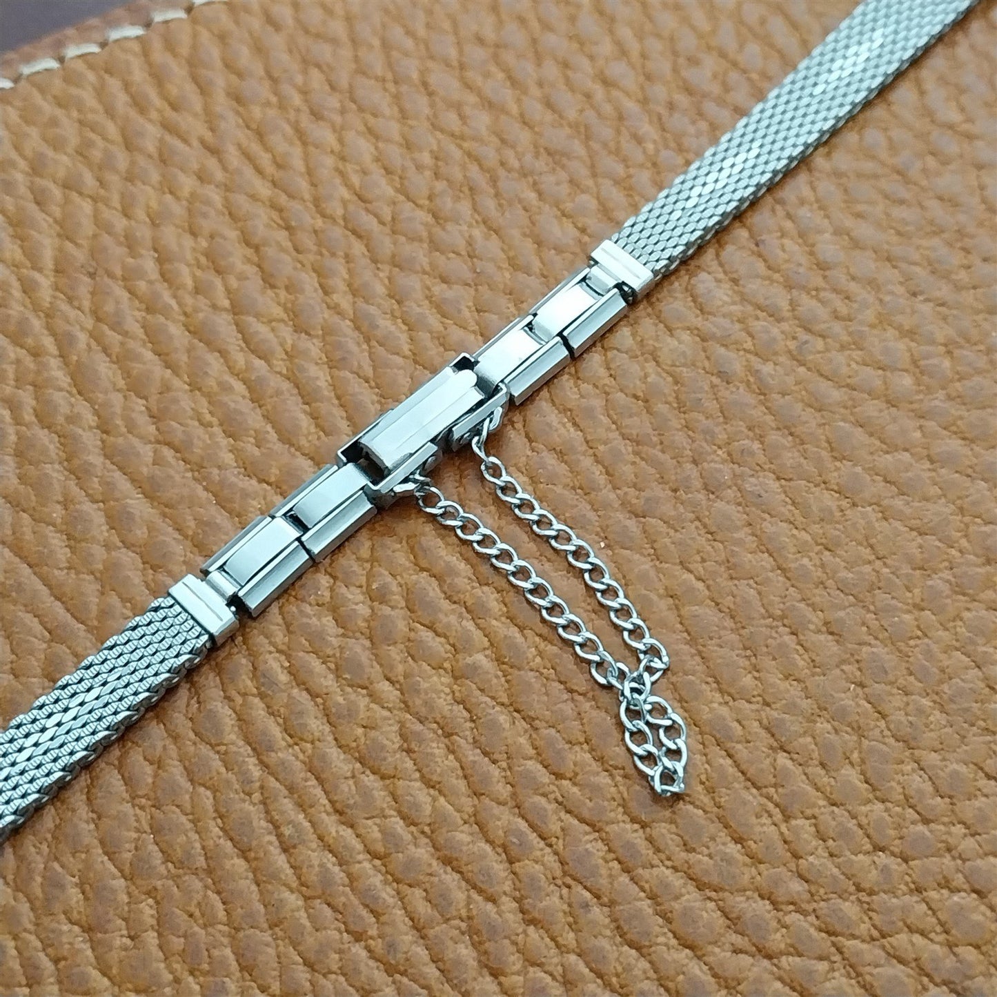 White Gold-Filled Mesh Ladies Unused 1960s Vintage Cocktail Watch Band