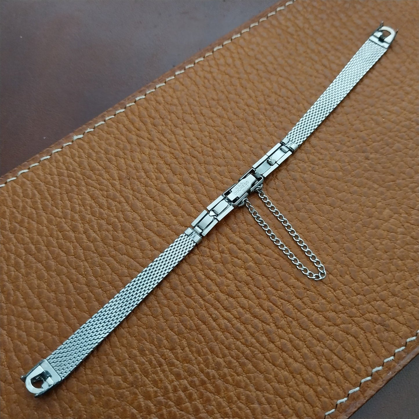 White Gold-Filled Mesh Ladies Unused 1960s Vintage Cocktail Watch Band
