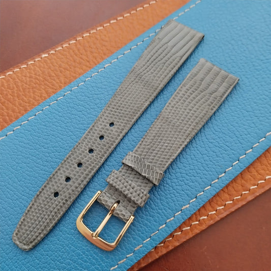 18.4mm Gray Lizard Classic Tapered Unused Vintage Watch Band