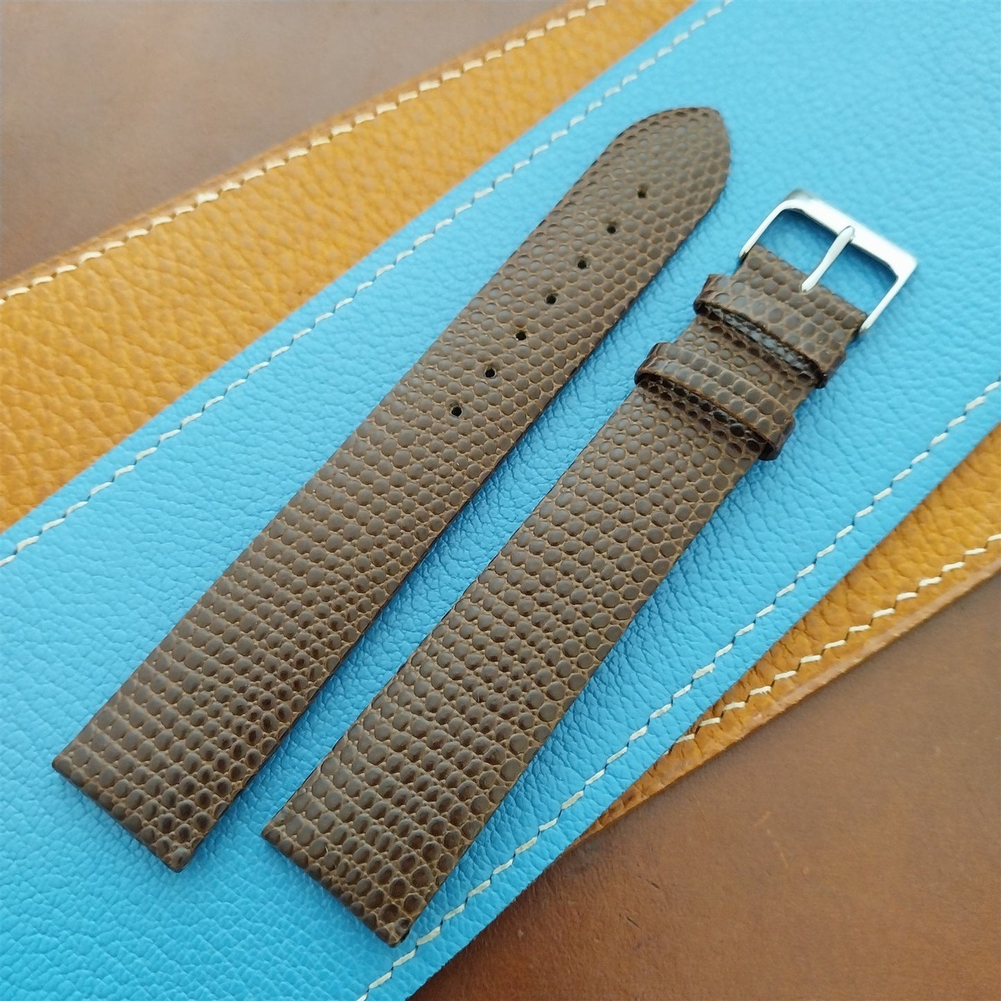 20mm Speidel Long Lizard-Grain Leather Tapered 20mm/18mm Watch Strap