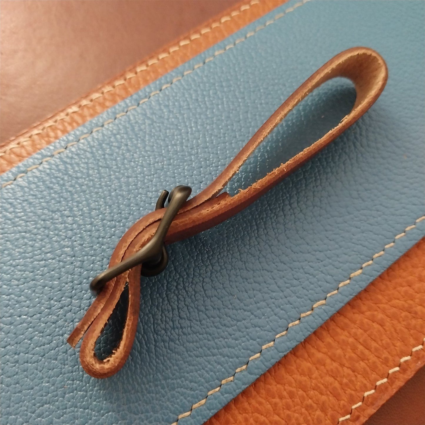 1/2" Brown Harness Leather Watch Fob Strap & Black Finish Buckle