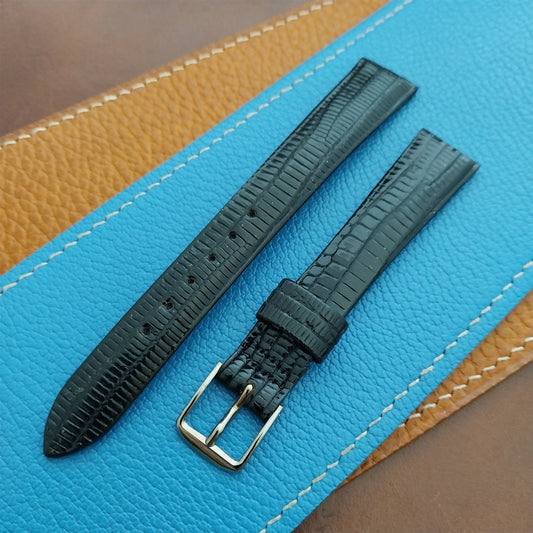 Vintage 16mm Black Lizard Classic Speidel Unused 1970s Watch Strap